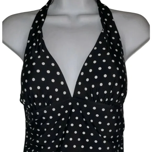 2 BAMBOO Ladies' Swimsuit Black & White Polka Dot Size XXL 14-16 Tummy Control - Picture 5 of 15